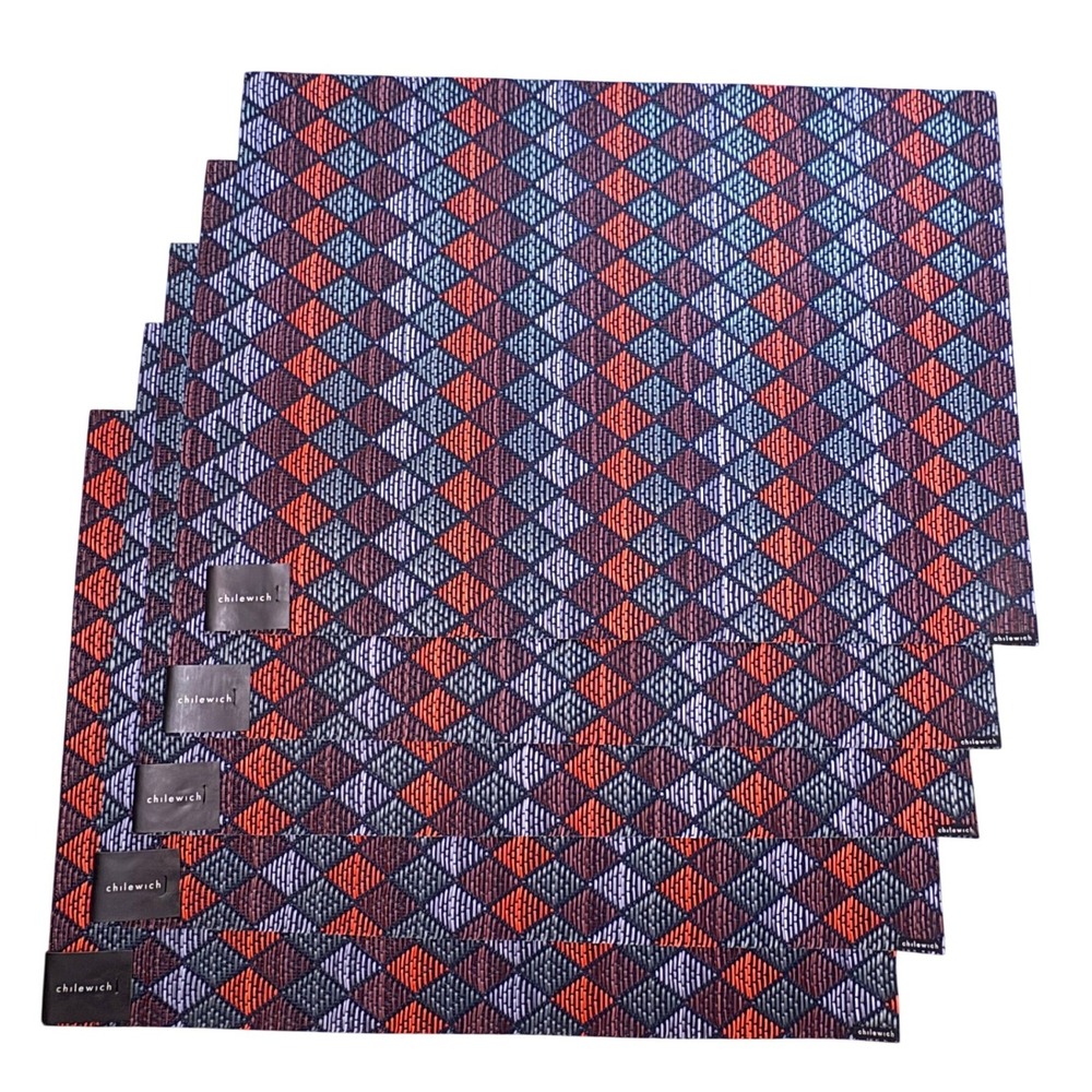 Chilewich Gemstone Woven‎ Placemats Set of 5 Multicolor Diamond 14x19 100660-002
